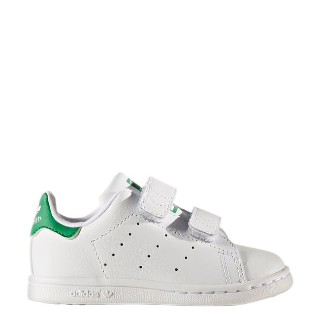 Stan Smith Infants CF I Touch 'n' Close Trainers, white/green, adidas Originals
