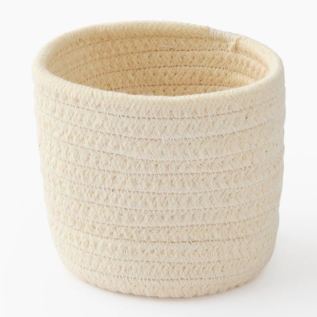 Panier rond en coton Couleur blanc <span itemprop=