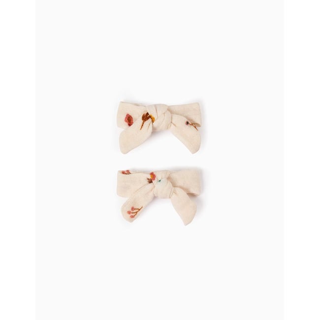 Lot de 2 pinces clic-clac à cheveux avec nœuds floraux bleu <span itemprop=