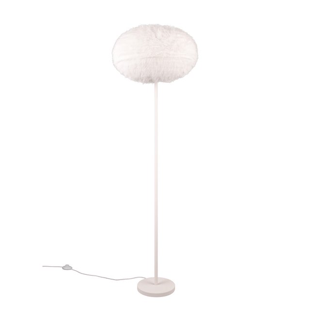 Candeeiro de pé Furry, TRIO Lighting branco <span itemprop=