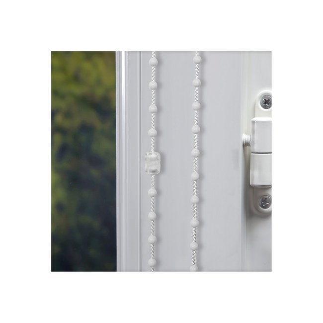 Chaînette blanche de 5m pour store enrouleur avec un raccord v002226 <span itemprop=
