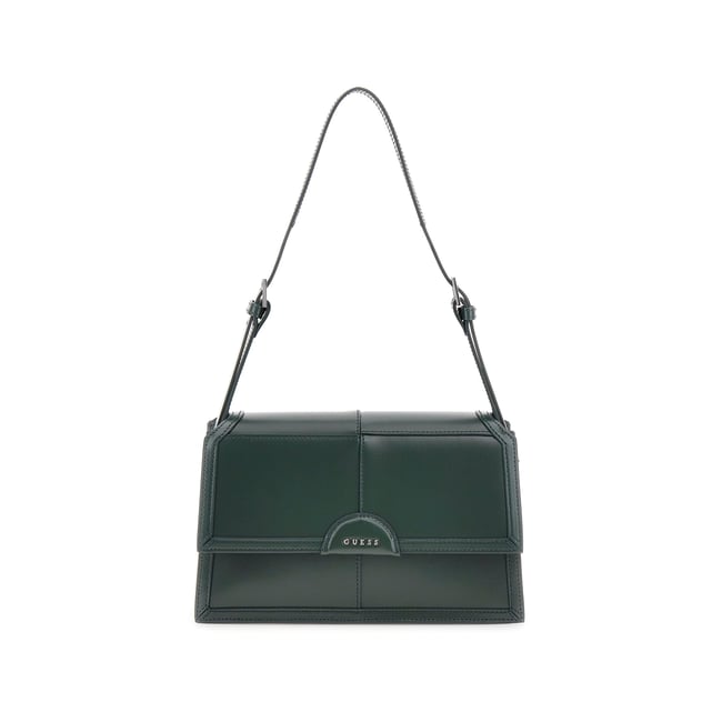 Sac D'épaule Isa Cuir Véritable vert <span itemprop=