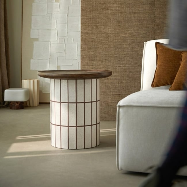 Bout de canapé, GEORGES Couleur blanc <span itemprop=