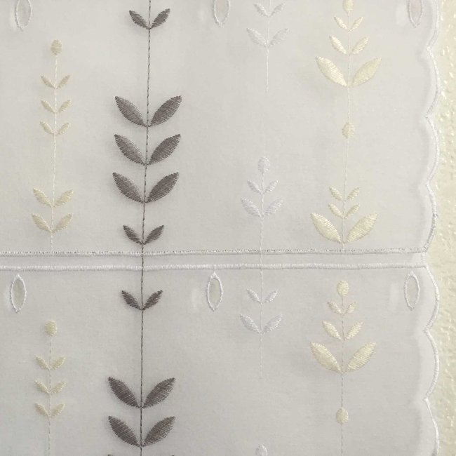 Modulable brodé feuilles d'orgeat gris clair <span itemprop=