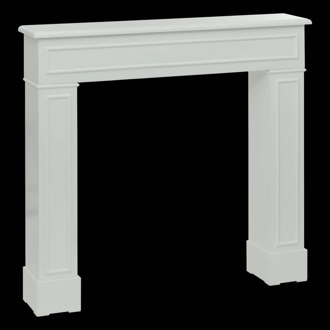 Console en bois manteau de cheminée H96cm Couleur blanc <span itemprop=