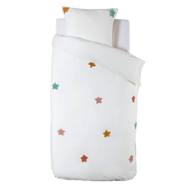 Parure de lit enfant imprimée ÉTOILE multicolore <span itemprop=