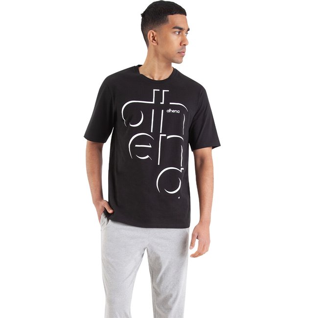 Pyjama schwarz/grau meliert <span itemprop=