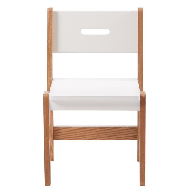 Chaise maternelle, assise 30 cm LIGNE ARCHITEKT Couleur blanc/bois <span itemprop=