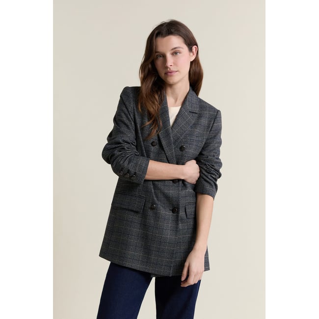 Veste blazer à carreaux A PABLO CRX gris <span itemprop=