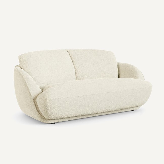 Canapé banquette, en bouclette, ALPINE Couleur ecru <span itemprop=