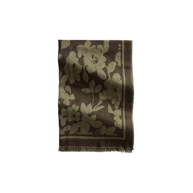 Écharpe tissée en pur coton bio vert foncé <span itemprop=