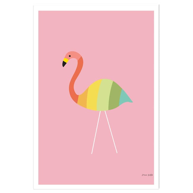 Affiche enfant flamant citron - HEXOA