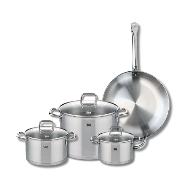 Batterie 1 poêle 32cm + 3 faitouts 16/20/26cm PROFI CITRIN gris <span itemprop=