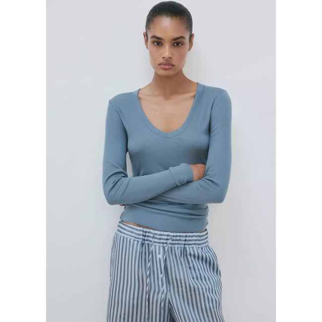 T-shirt de pyjama en mélange de lyocell et de laine - MANGO
