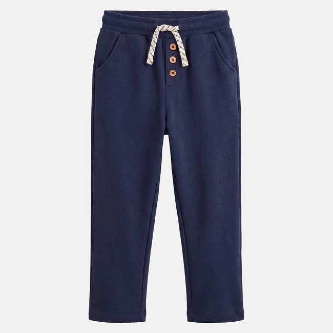 Jogging forme sarouel en molleton bleu marine <span itemprop=