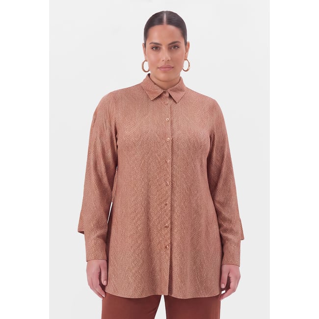 T-shirt imprimée brun moyen <span itemprop=