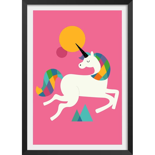 Affiche  licorne rose - HEXOA