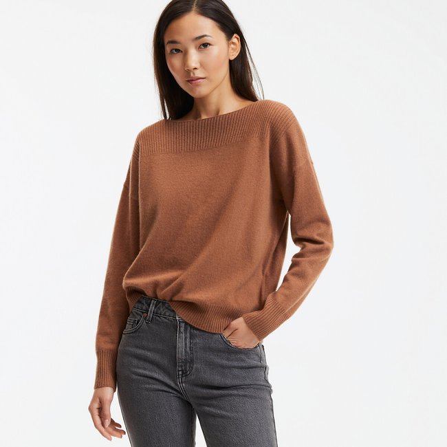 Maglione con scollo a barchetta in fine maglia cachemire - LA REDOUTE COLLECTIONS
