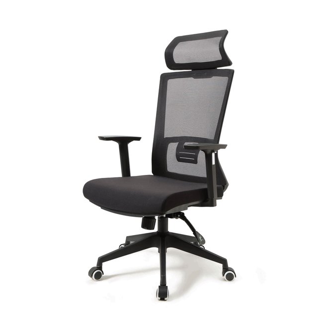 Fauteuil de bureau à roulettes en tissu, Wyatt Couleur noir <span itemprop=