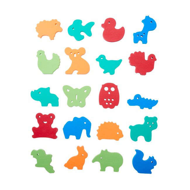 Stickers de bain en mousse + filet de rangement multicolore <span itemprop=