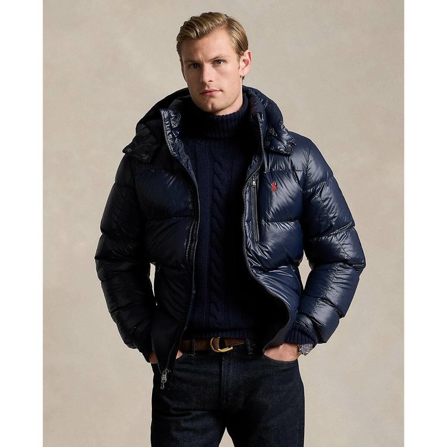 Men's polo jacket with hood discount