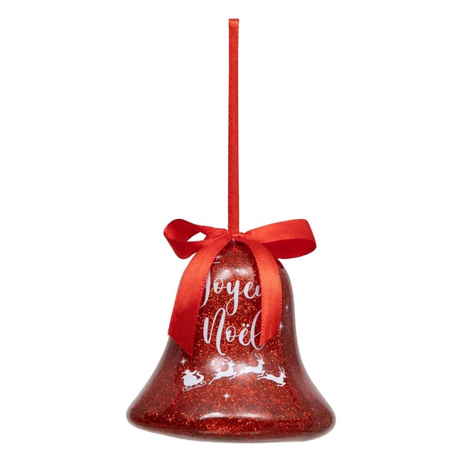 Cloche à suspendre en papier rouge à paillettes 