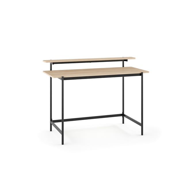 Bureau en MDF et métal, NÉRO Couleur chêne-noir <span itemprop=