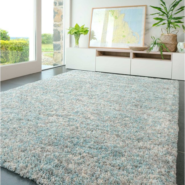Tapis à poils longs, CAMBERLEY Couleur bleu canard <span itemprop=