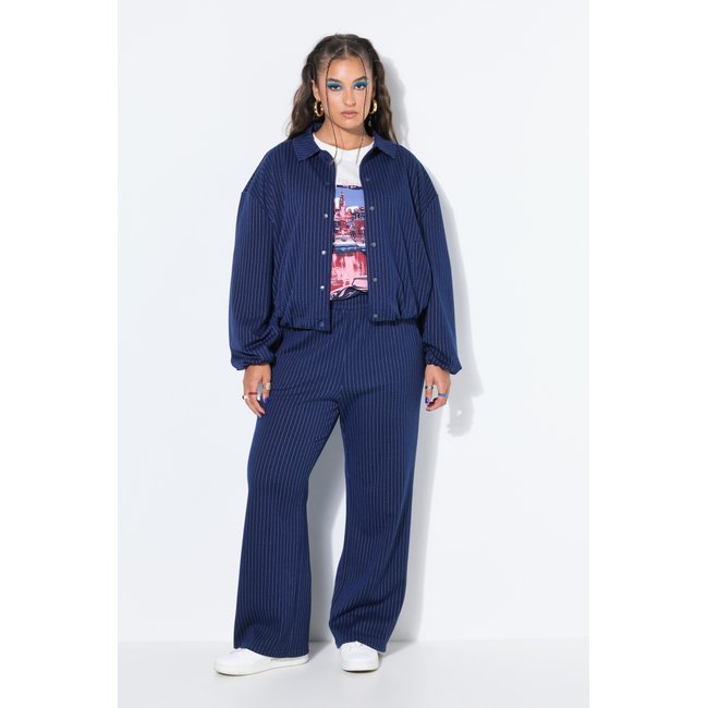 Blouson à rayures oversize marine <span itemprop=