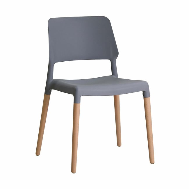 Set of 2 Scandi Style Chairs with Natural Wood Legs - SO'HOME