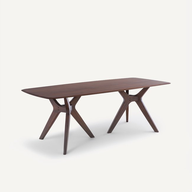 Mesa rectangular de nogal macizo, Maricielo difuminado <span itemprop=