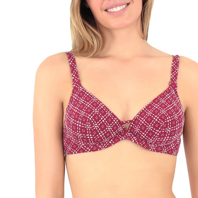 Haut de maillot triangle à armatures Como cerise <span itemprop=