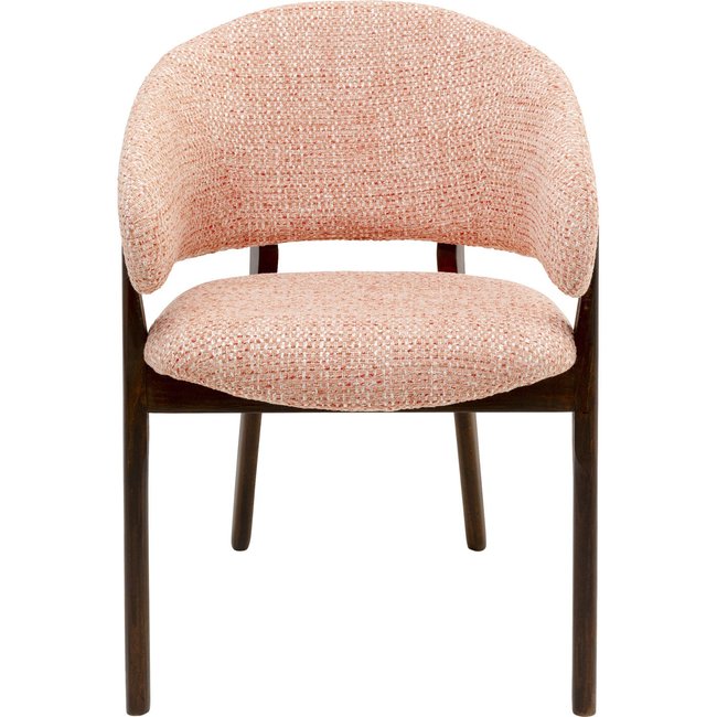 Chaise avec accoudoirs en polyester mélangé, AUGUST Couleur rose <span itemprop=