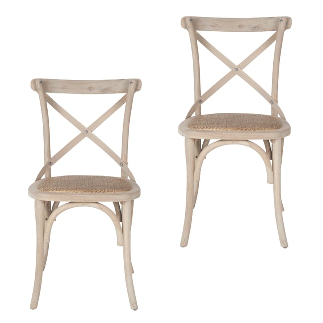 Lot de 2 chaises en bois massif et cannage L61 cm - BISTROT - SIGNATURE