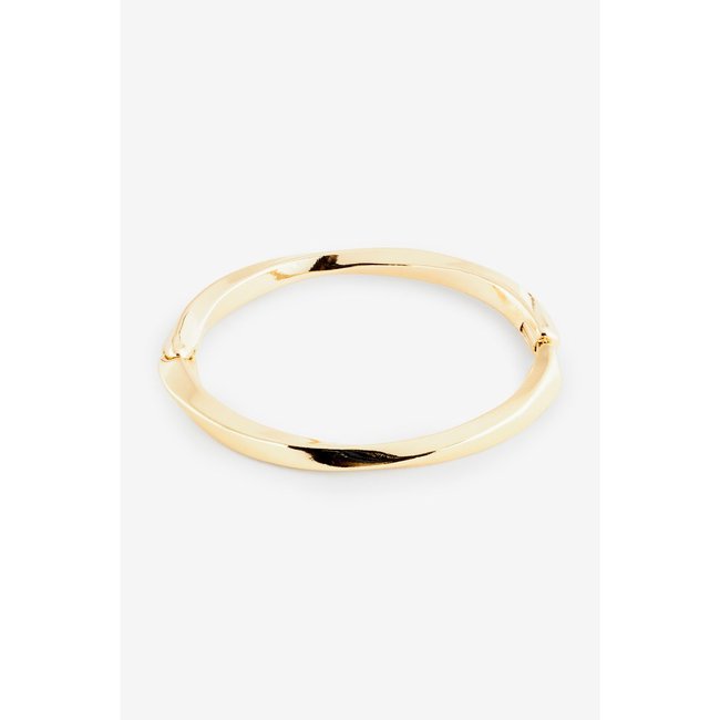 Bracelet jonc torsadé doré <span itemprop=