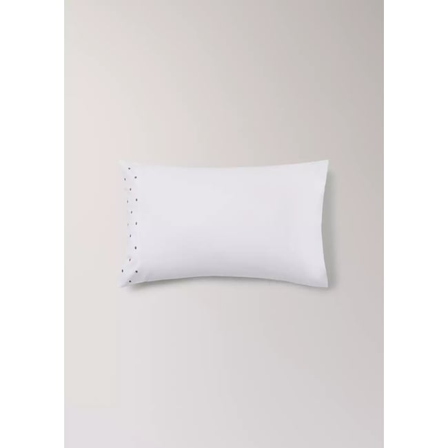 Taie d’oreiller berceau 100 % coton motif brodé marron moyen <span itemprop=