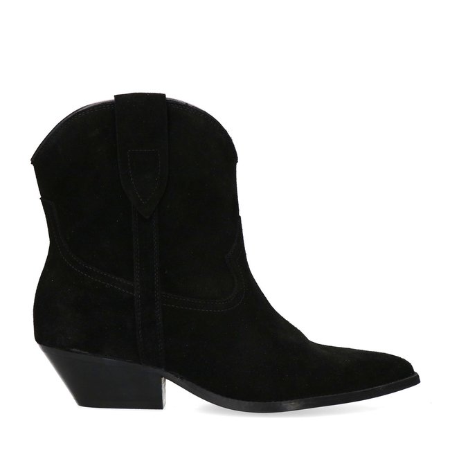 Santiags en daim noir <span itemprop=