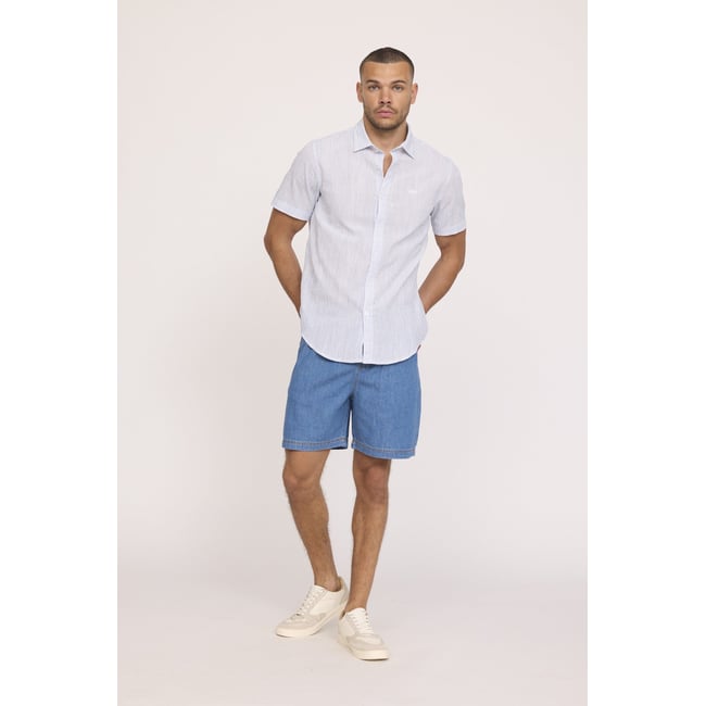 Short coton regular NORY bleu <span itemprop=