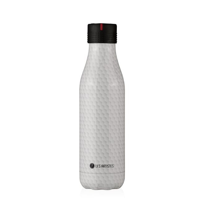 Bouteille isotherme Nid d'abeilles 500 ml Couleur blanc <span itemprop=