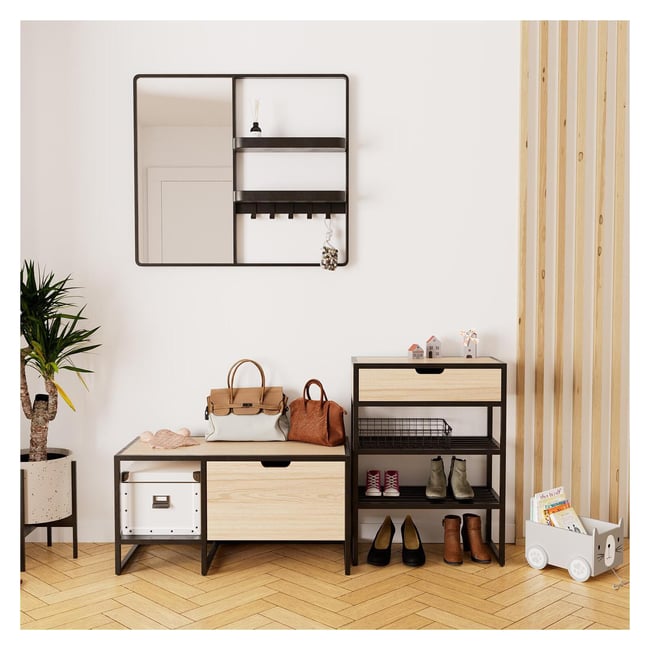 Ensemble d'entrée banc +console +miroir WILKO Couleur v002228 <span itemprop=