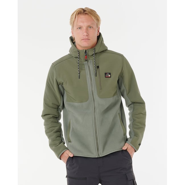 Sweat zippé à capuche ANTI-SERIES SEARCH vert cactus <span itemprop=