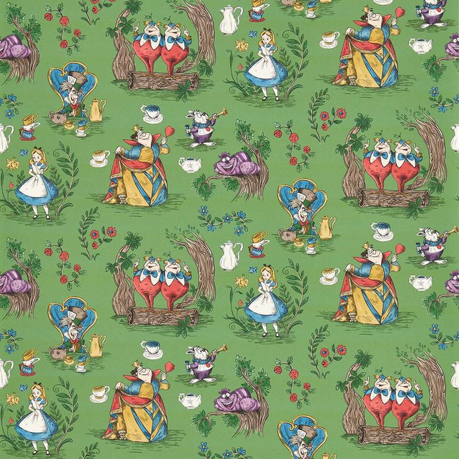 Alice In Wonderland Gumball Green Wallpaper, green, SANDERSON X DISNEY