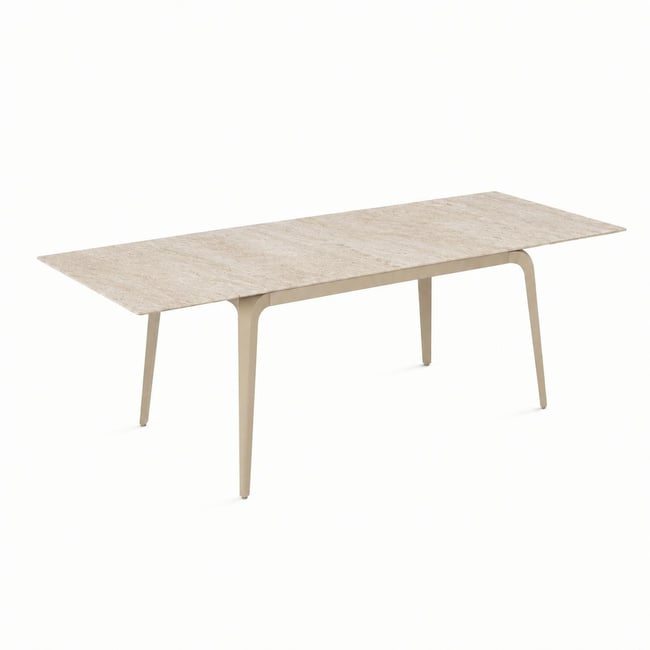 Table en céramique extensible 140 / 220 cm LORA Couleur travertin <span itemprop=