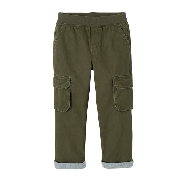 Pantalon battle doublé facile à enfiler kaki <span itemprop=