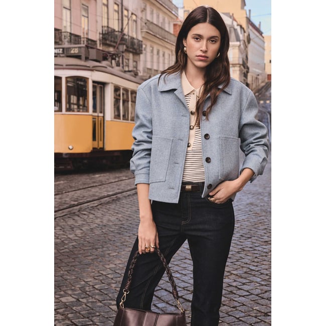 Veste en laine COLOMBE celadon <span itemprop=
