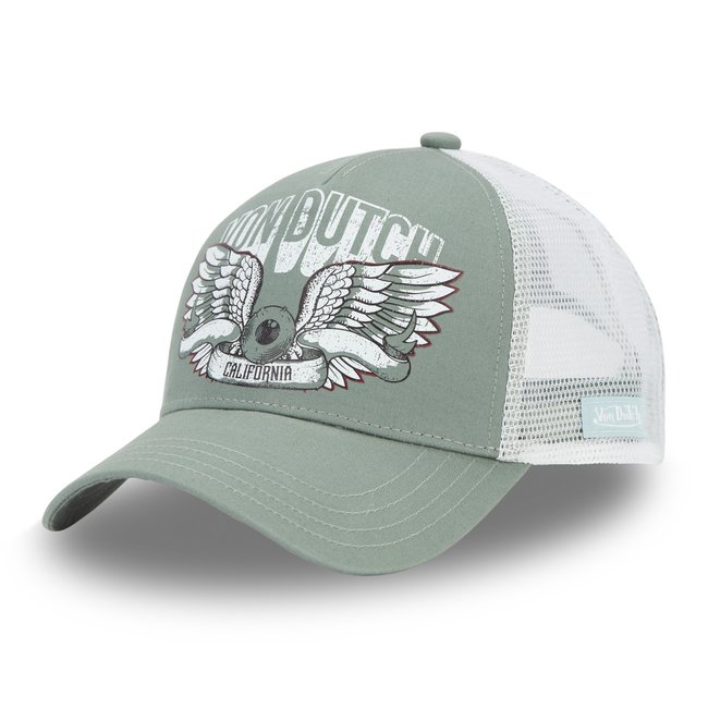 Casquette Trucker Flying eye vert clair/blanc <span itemprop=