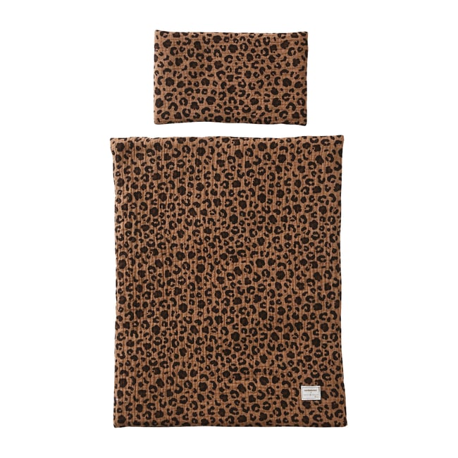 Couette et oreiller poupon Vertbaudet et Envie de fraise marron <span itemprop=