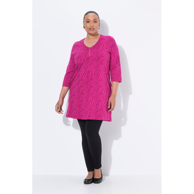 T-shirt long, avec fermeture zippée rouge magnolia <span itemprop=