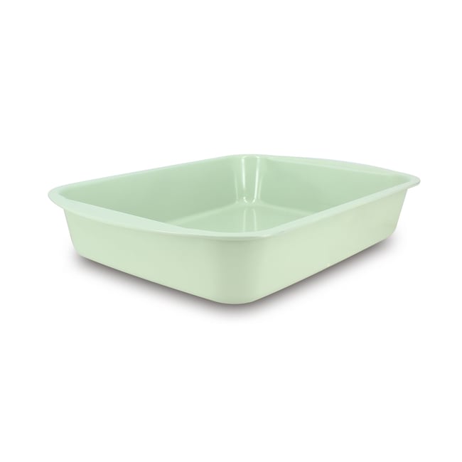 Plat à rotir 40x28cm en acier carbone, COLORAMA céladon <span itemprop=