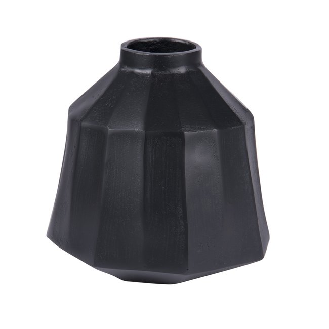 Vase Cannelle Noir Table Passion-JUNO Couleur noir <span itemprop=